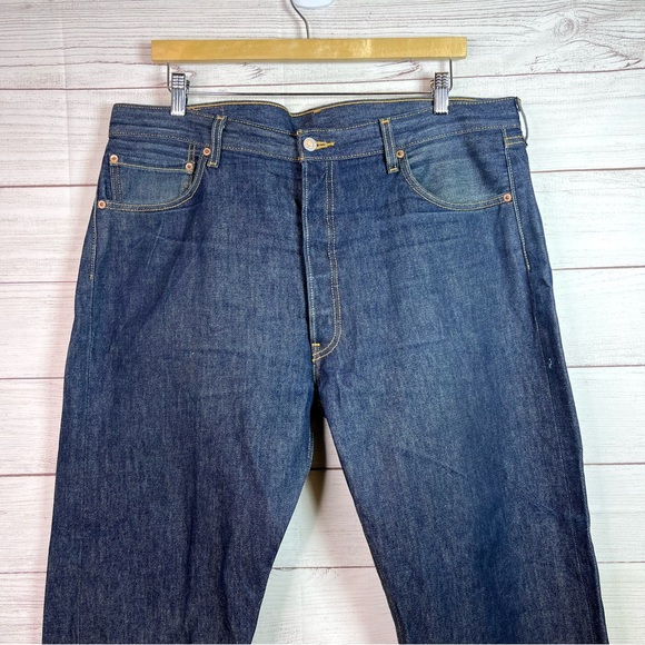 Levi’s Mens Dark Wash 501 Relaxed Denim Jeans Cotton Size 38x32 - Picture 3 of 12